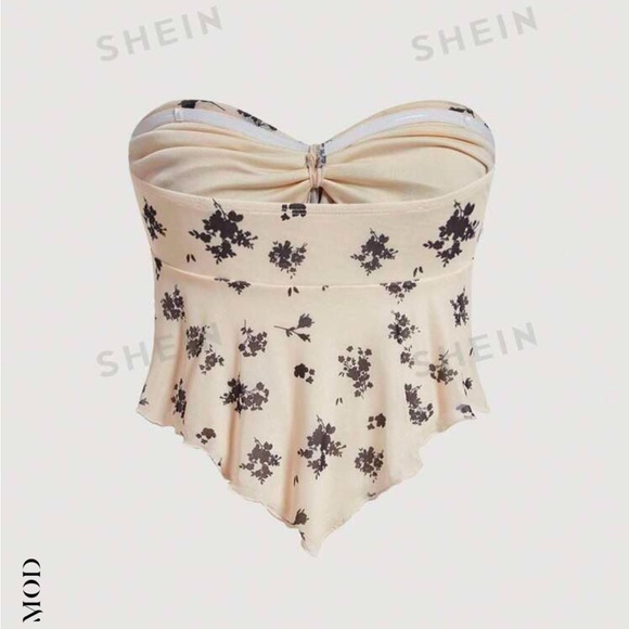 SHEIN Floral Strapless Top - Picture 2 of 2